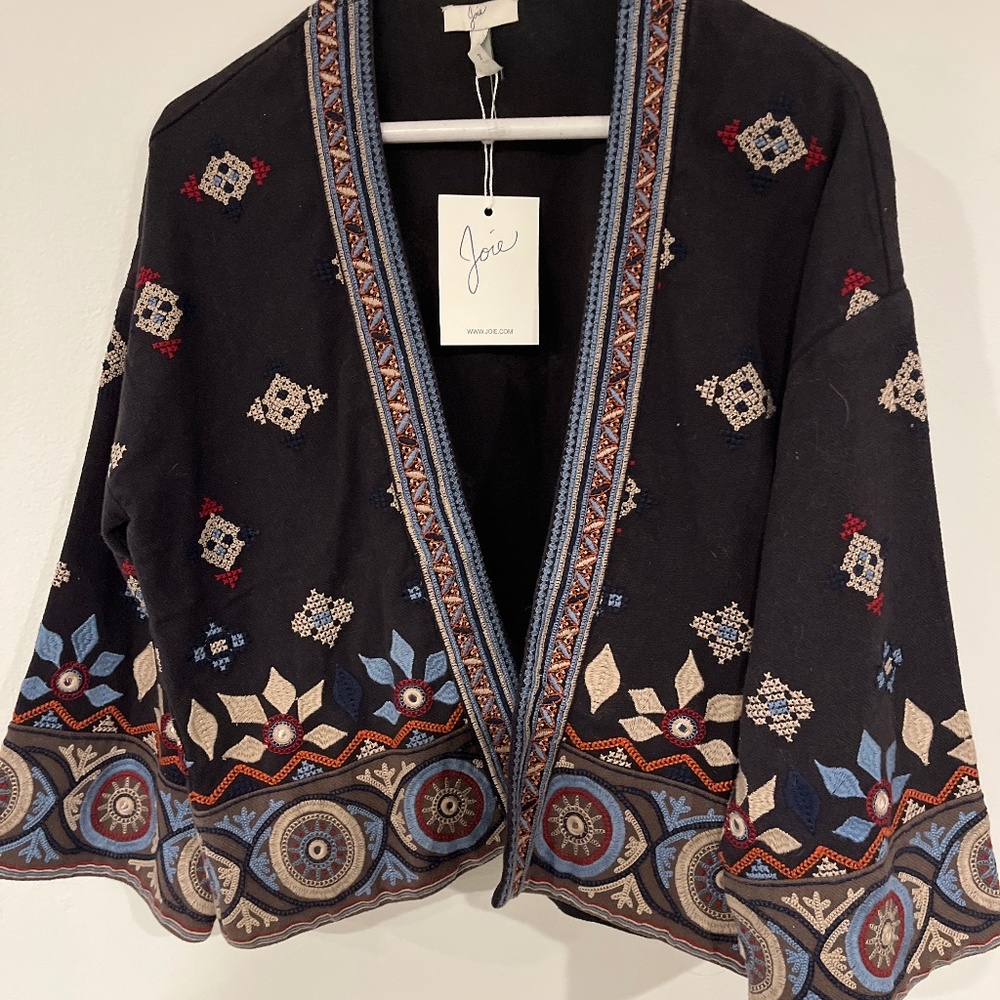 NWT Anthropologie Joie Embroidered Kimono Jacket